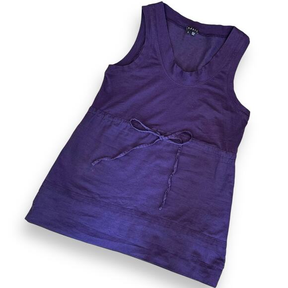 Theory Drawstring Waist Relaxed Layered Tank Top EUC Mixed Media - Picture 12 of 12